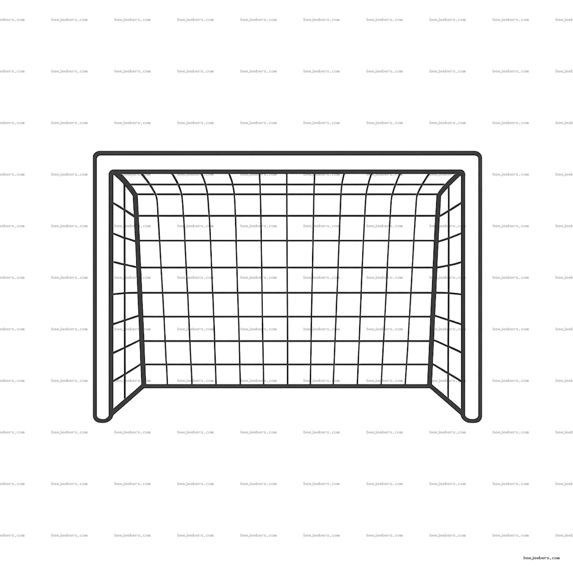 Clean vector outline of a football goal net with transparent background
