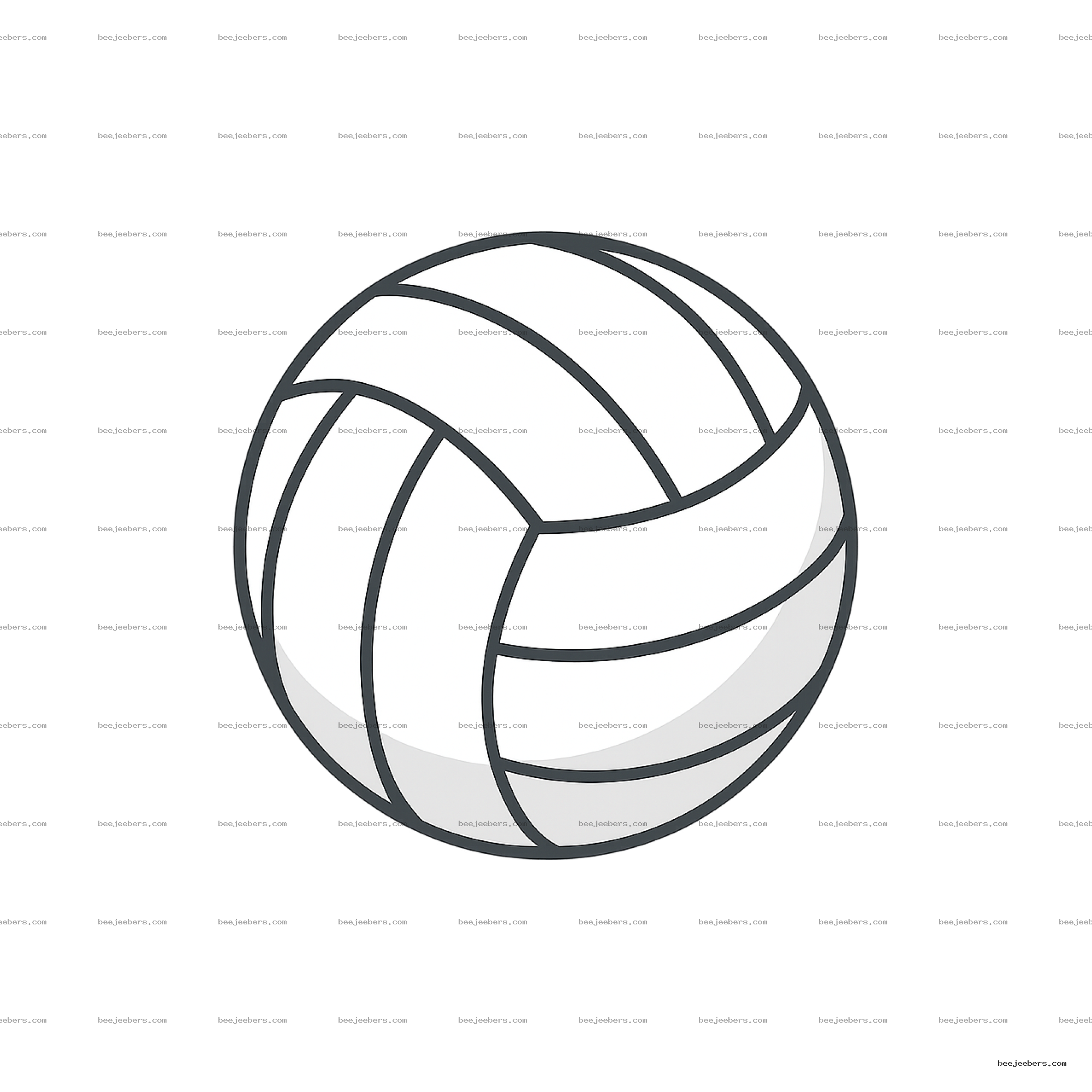 Clean vector illustration of a volleyball with transparent background
