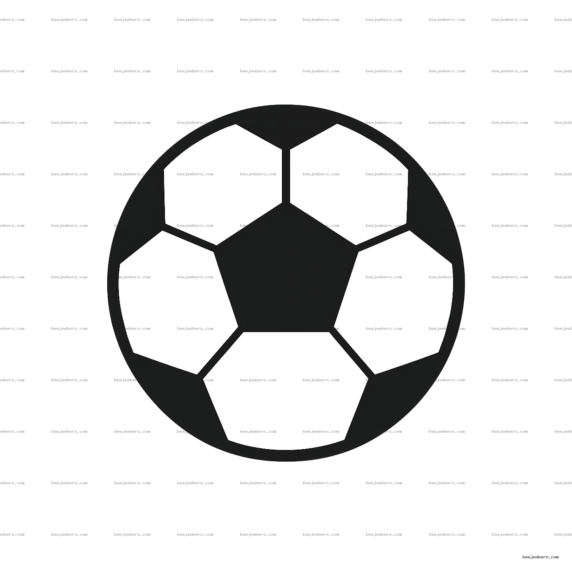 Black and white soccer ball icon in clean vector style with transparent background