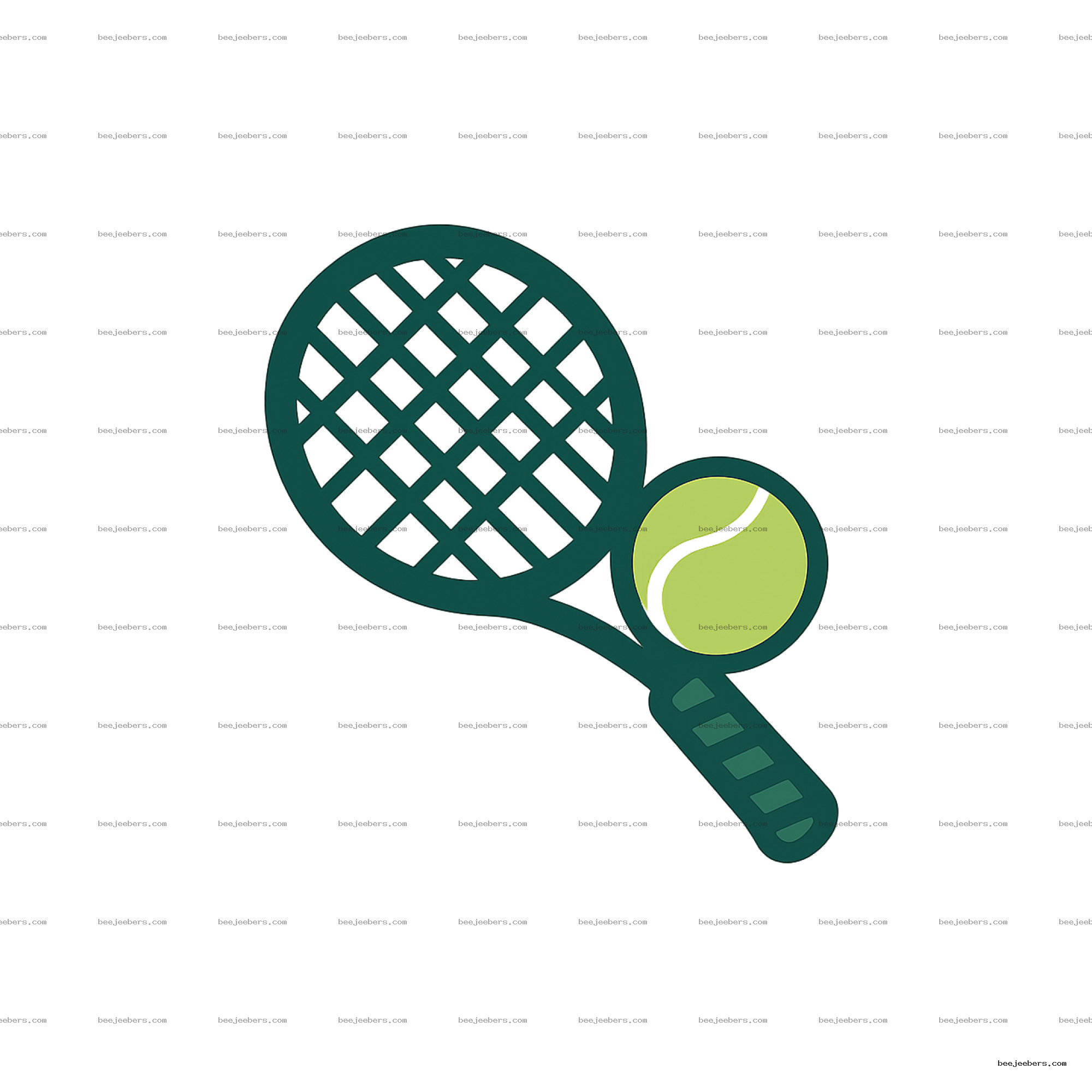 Vector tennis racket and tennis ball with a transparent background
