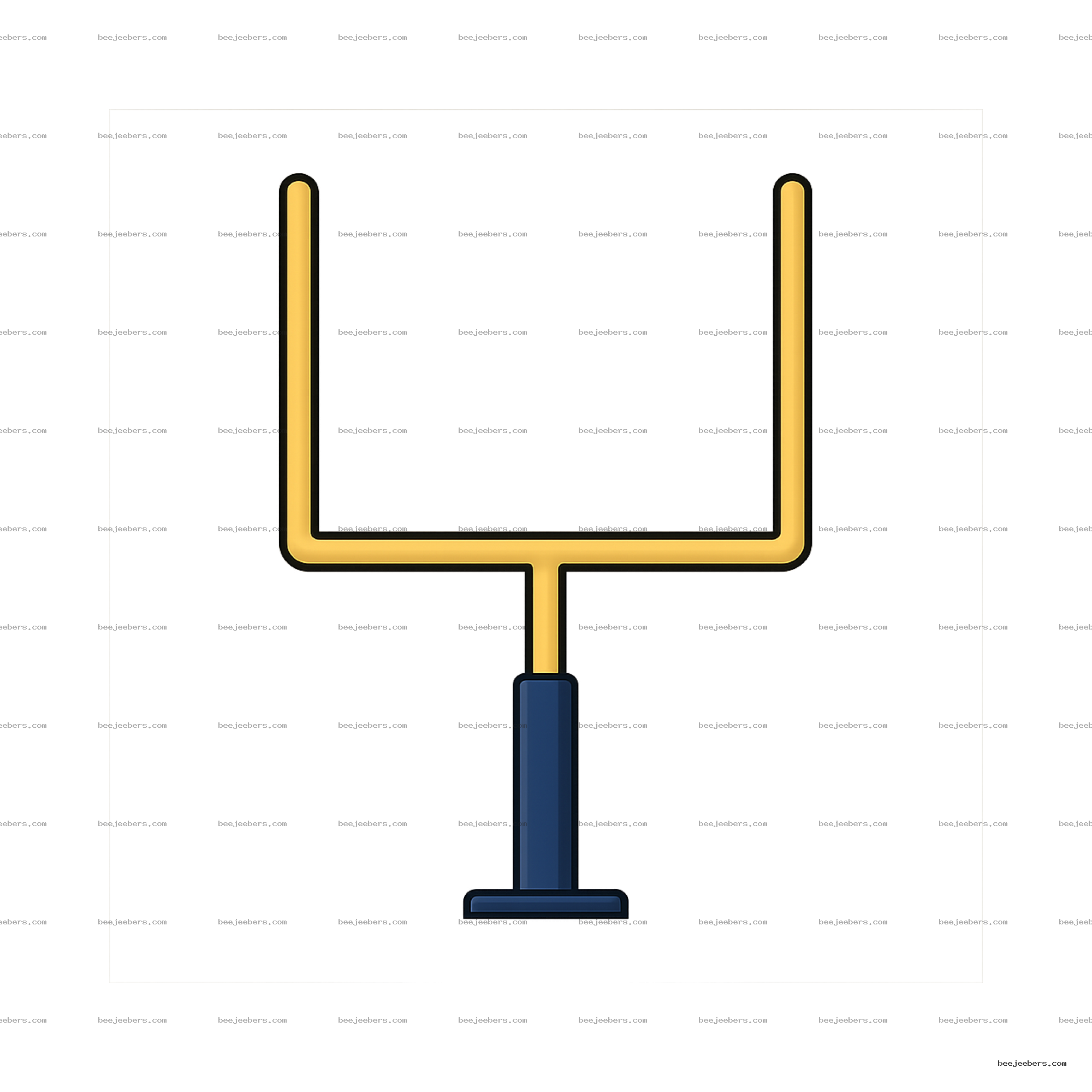 Clean vector illustration of an American football goal post on transparent background