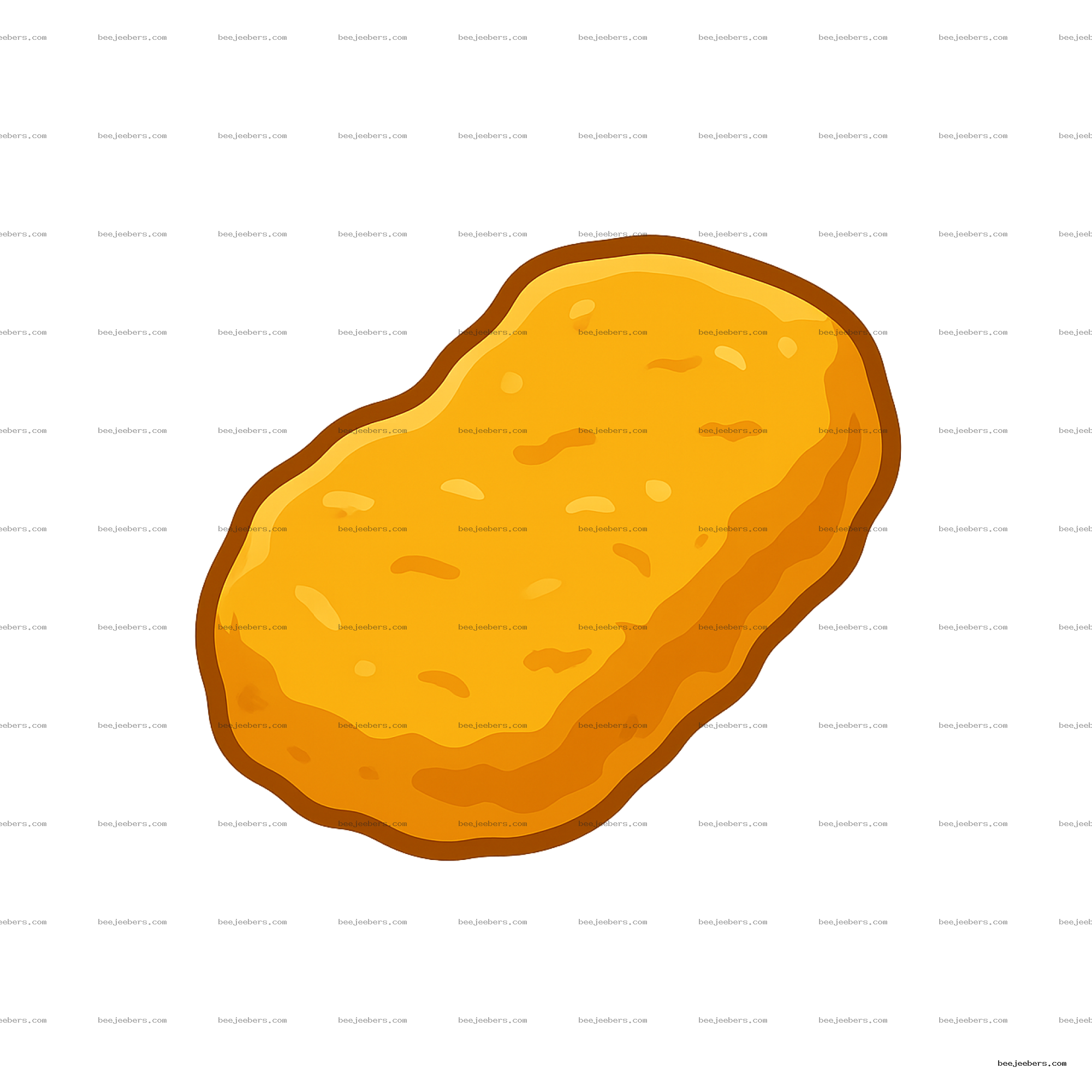 Clean vector illustration of a golden brown chicken nugget with smooth shading on a transparent background