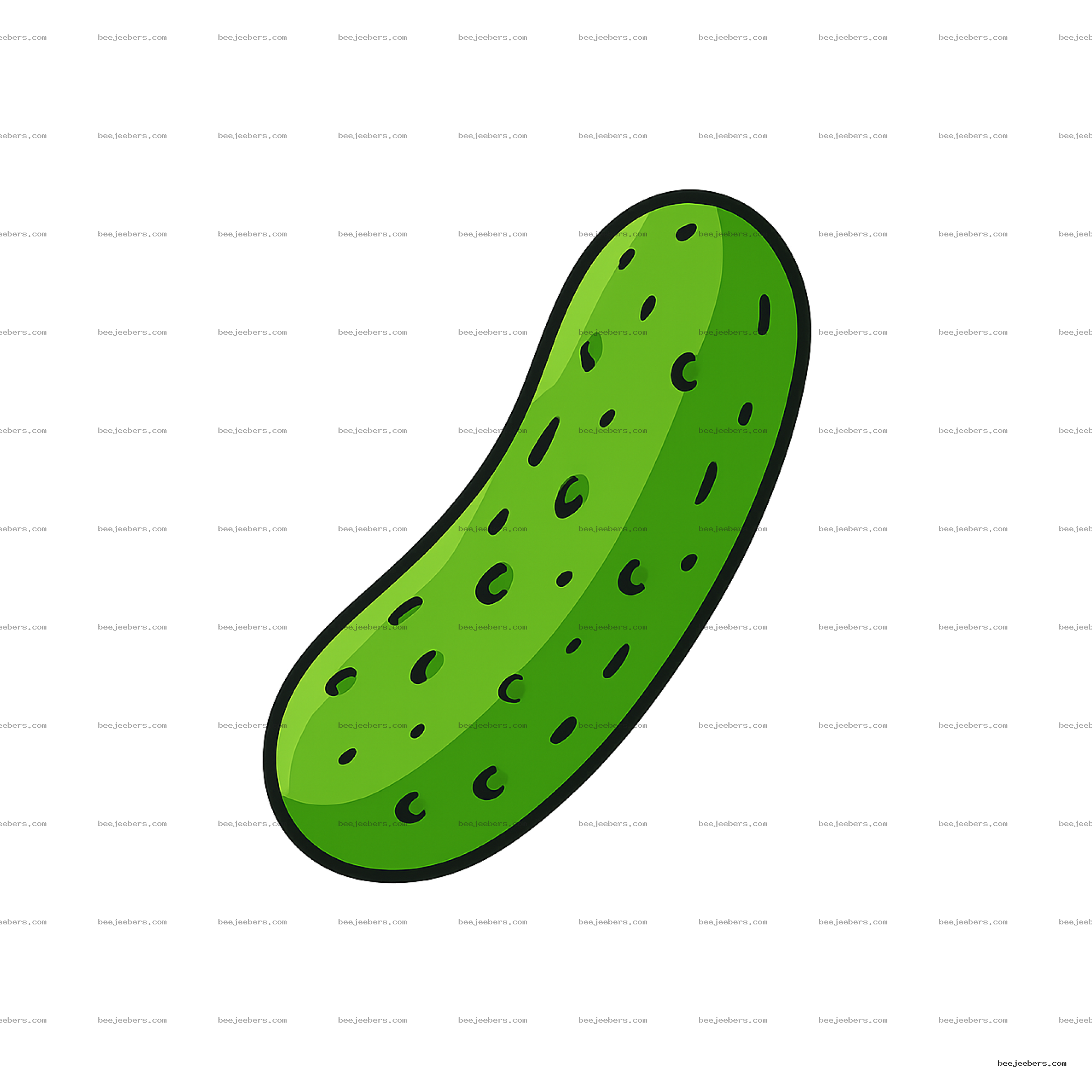 Bright green clean vector pickle PNG with dark spots and transparent background