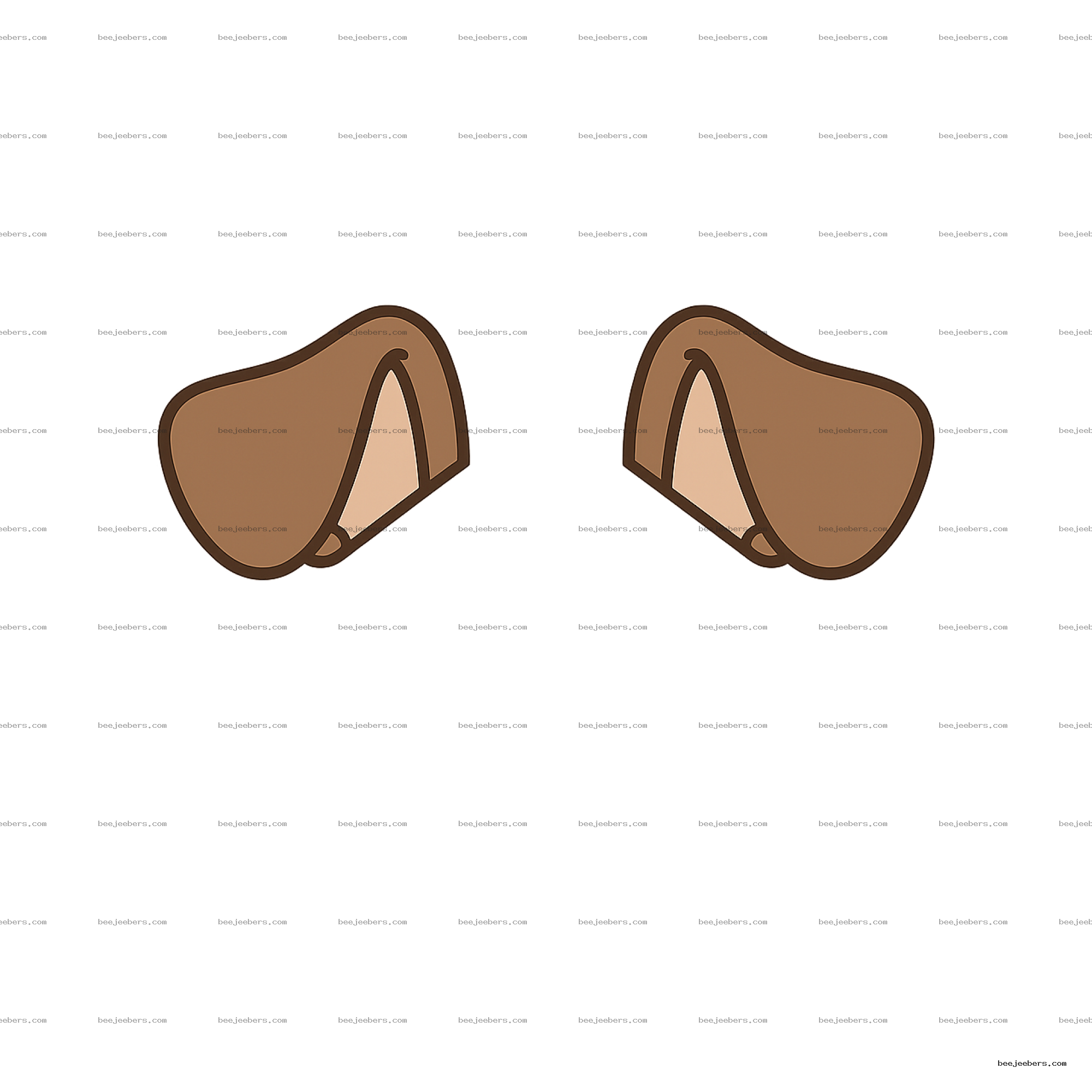 Pair of brown dog ears clipart in clean vector style with transparent background