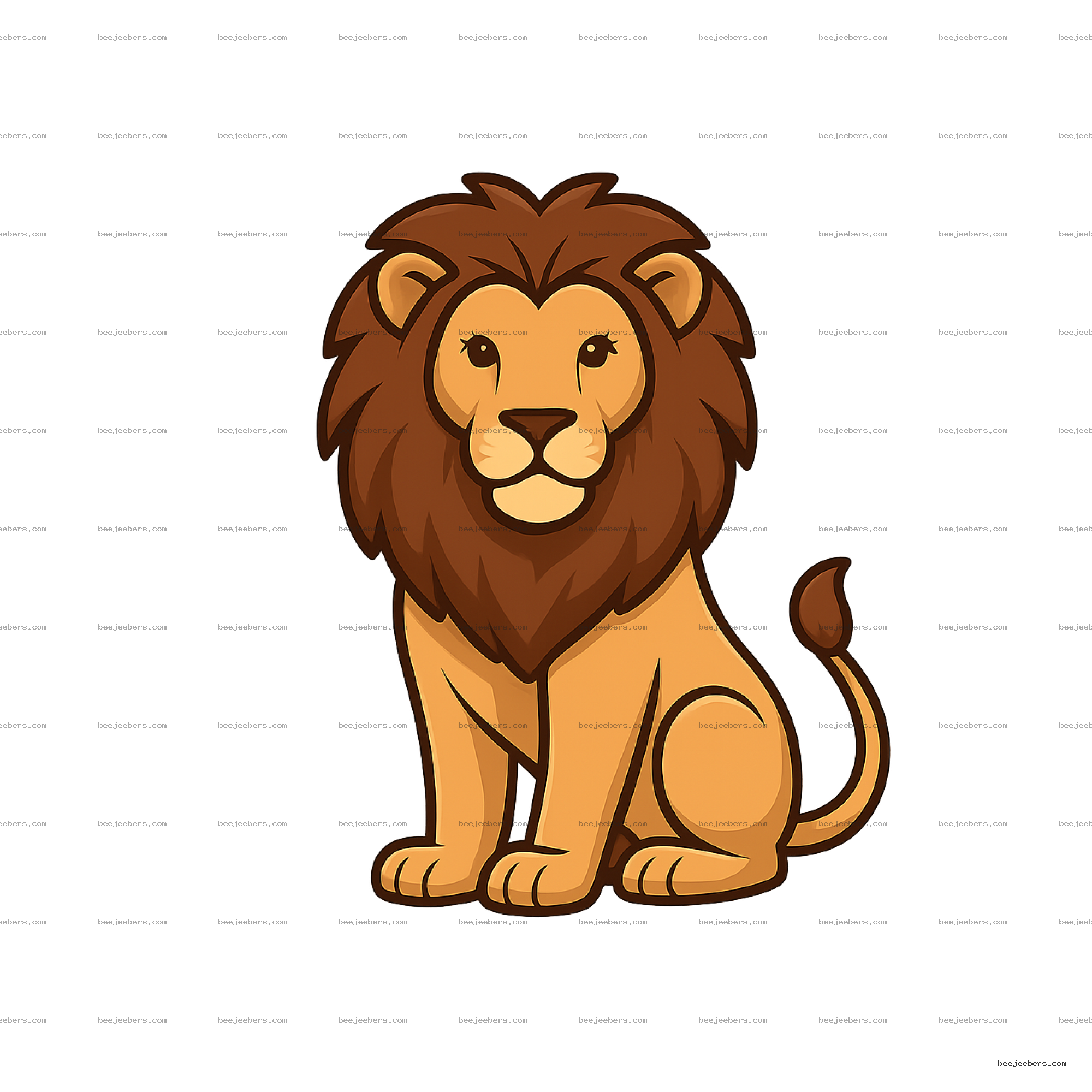 Cute lion cartoon vector image with a transparent background