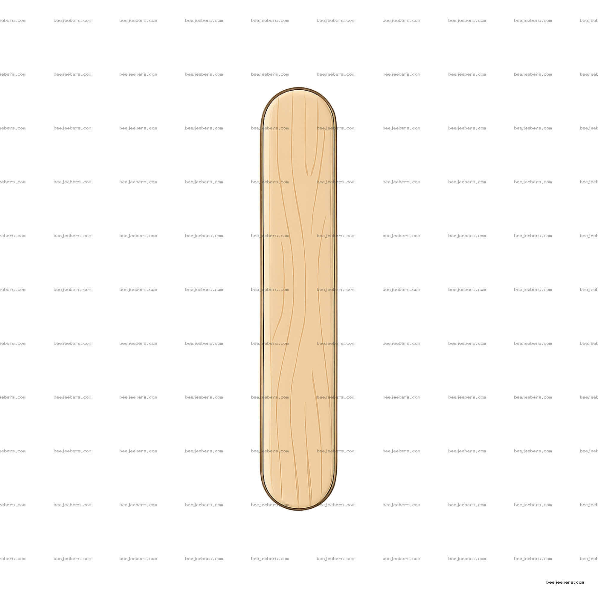Clean vector illustration of a wooden popsicle stick with subtle wood grain in light beige color