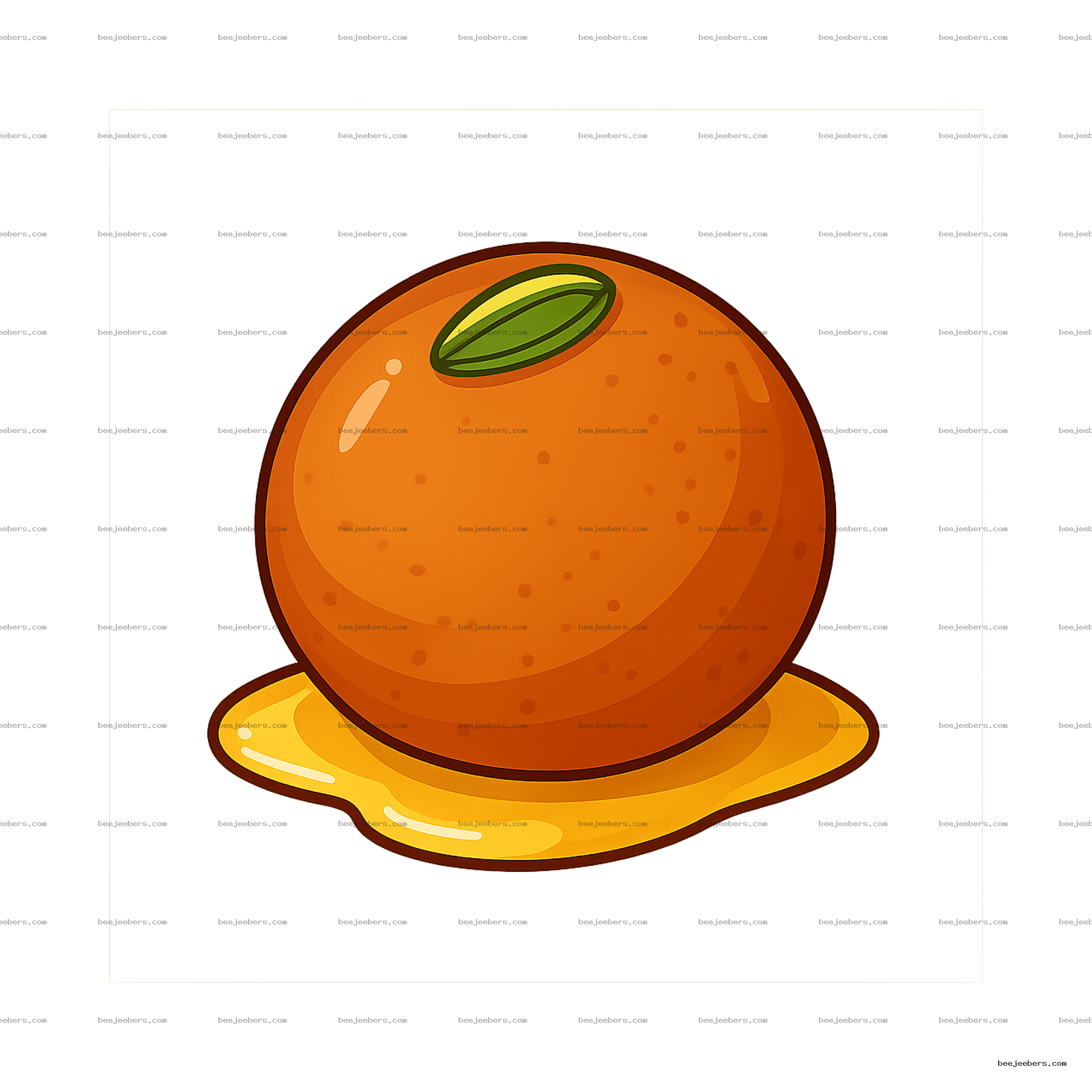 Vector illustration of a brown round gulab sweet with green cardamom on a yellow plate, transparent background