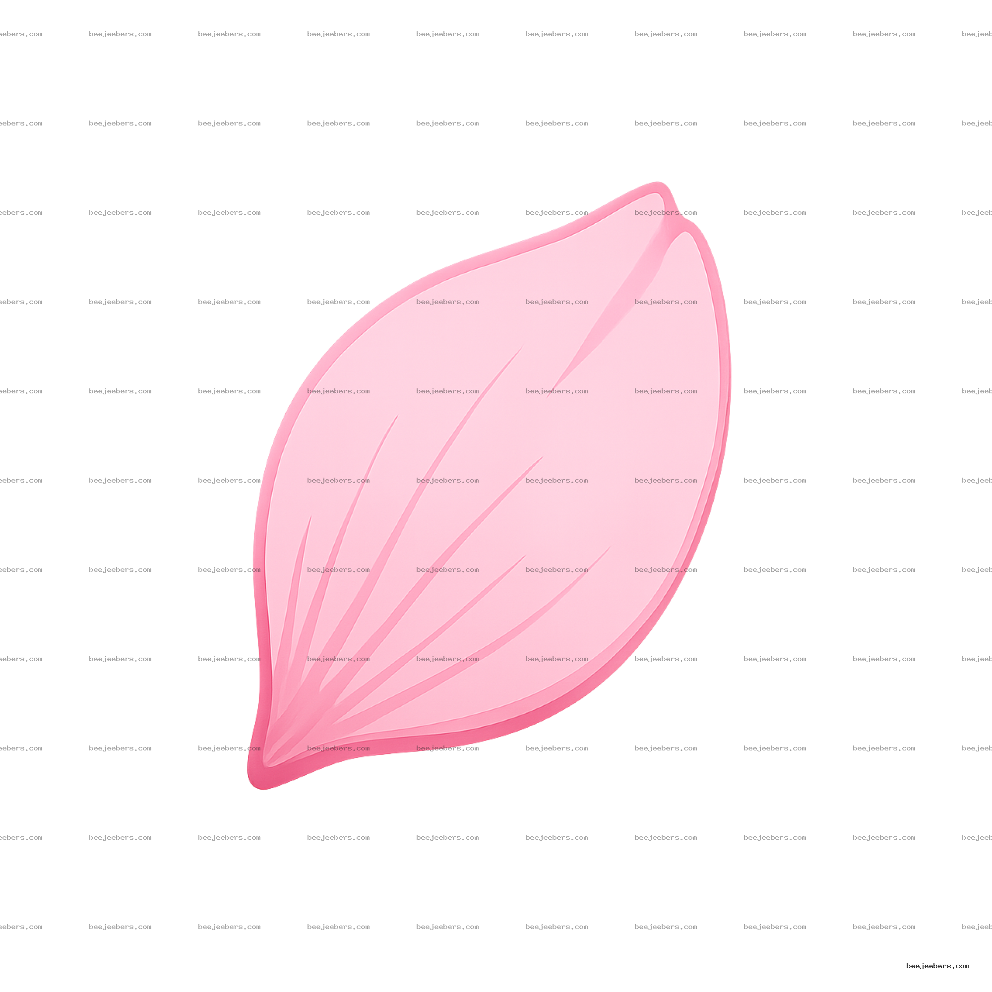 Light pink cherry blossom petal clipart with transparent background in clean vector style