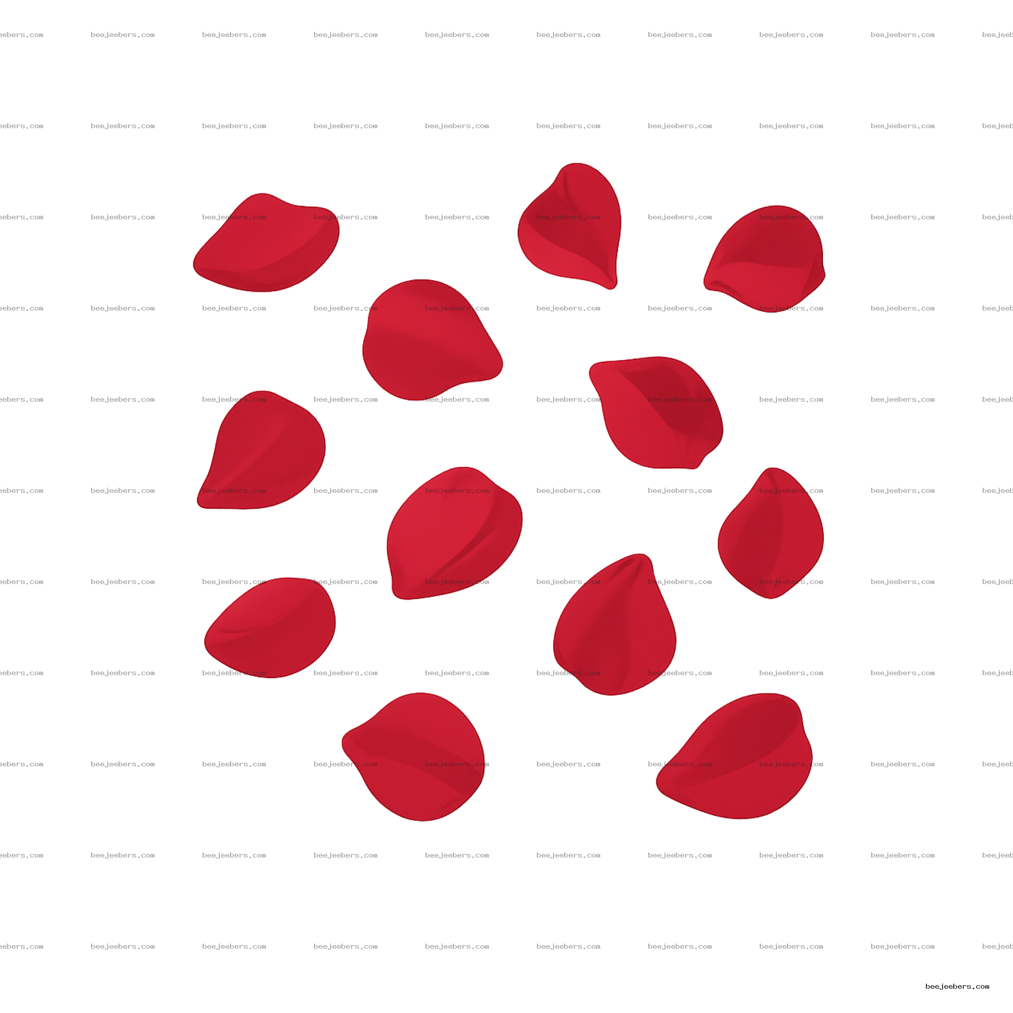 Clean vector of red rose petals falling on transparent background