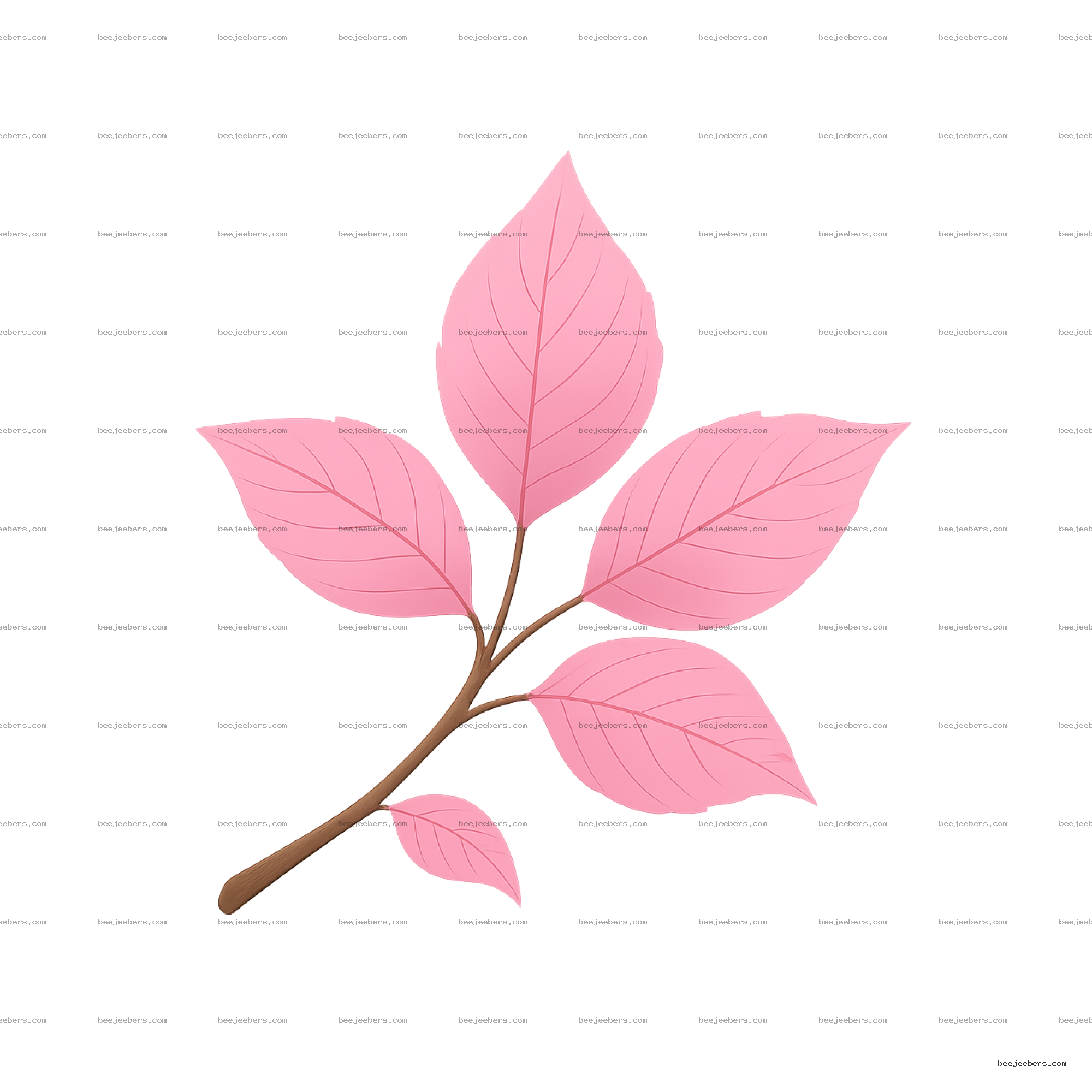 Pink sakura cherry blossom leaves on branch vector PNG with transparent background
