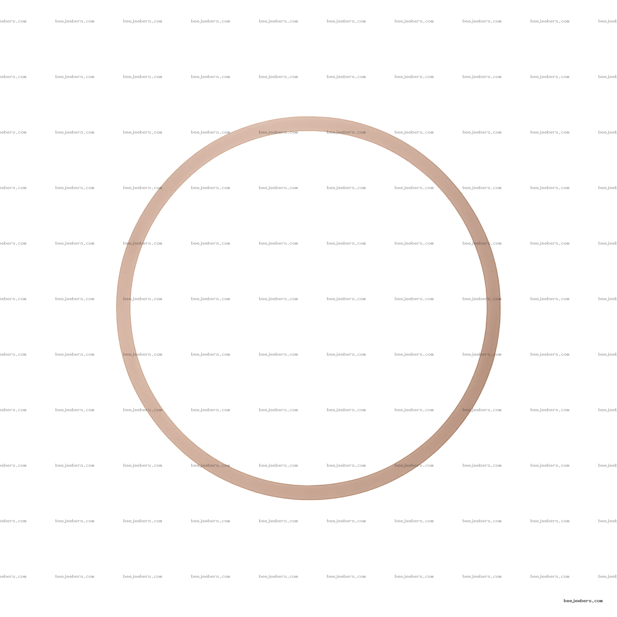 Clean rose gold circle frame digital PNG with transparent background