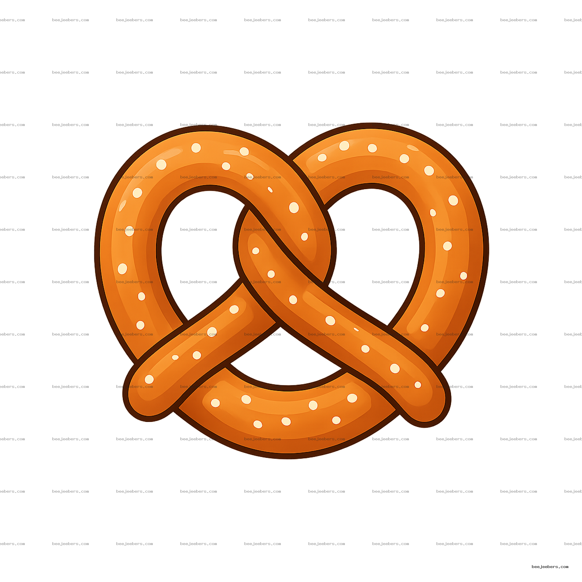 Vector pretzel with salt dots transparent PNG clipart