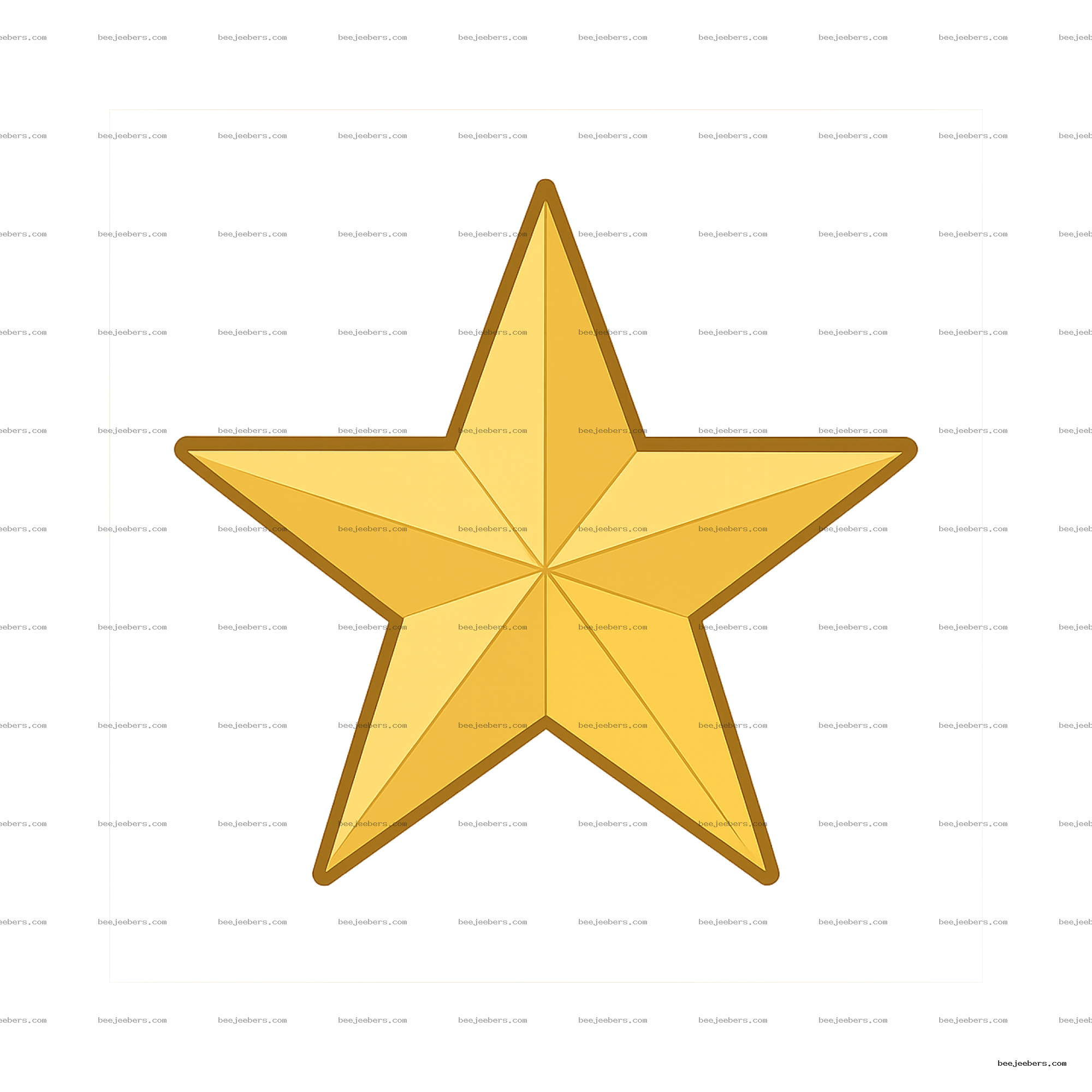 Gold five-pointed star PNG with transparent background for Christmas tree decoration and crafts