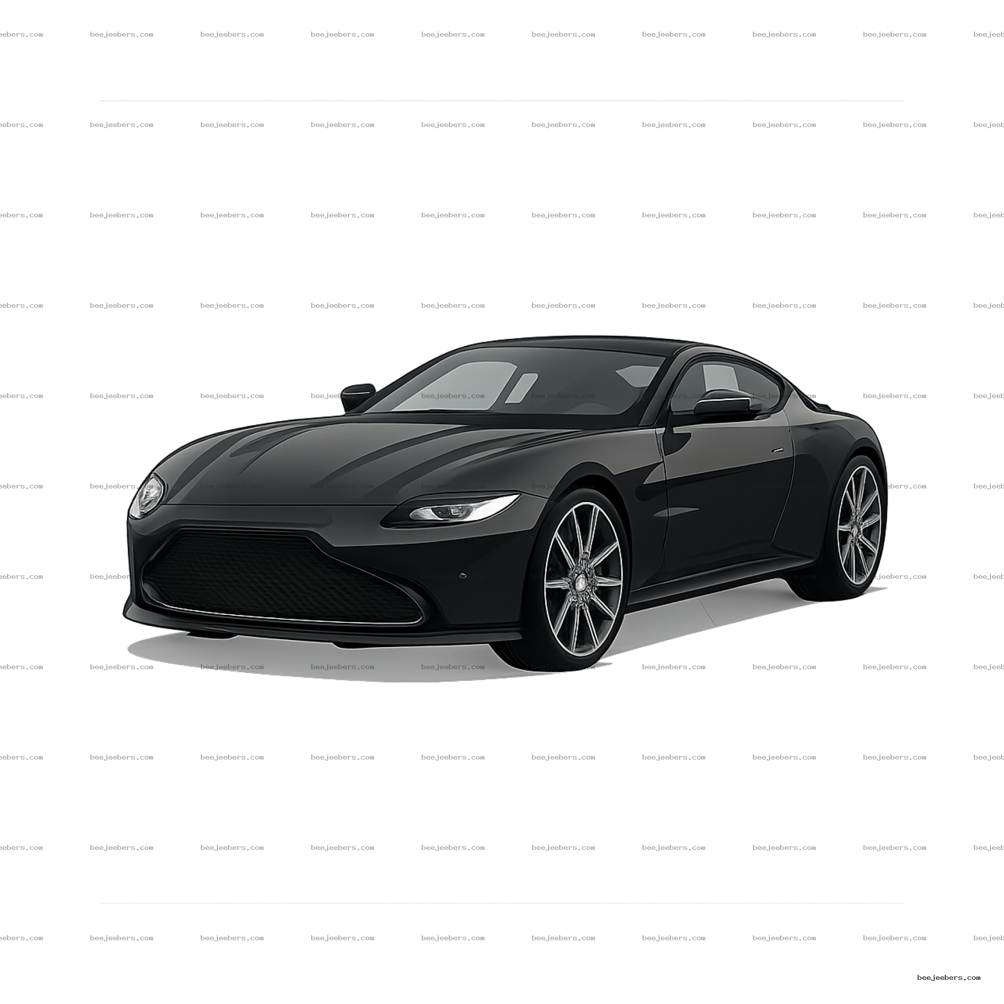 Sleek black luxury sports car vector illustration with transparent background