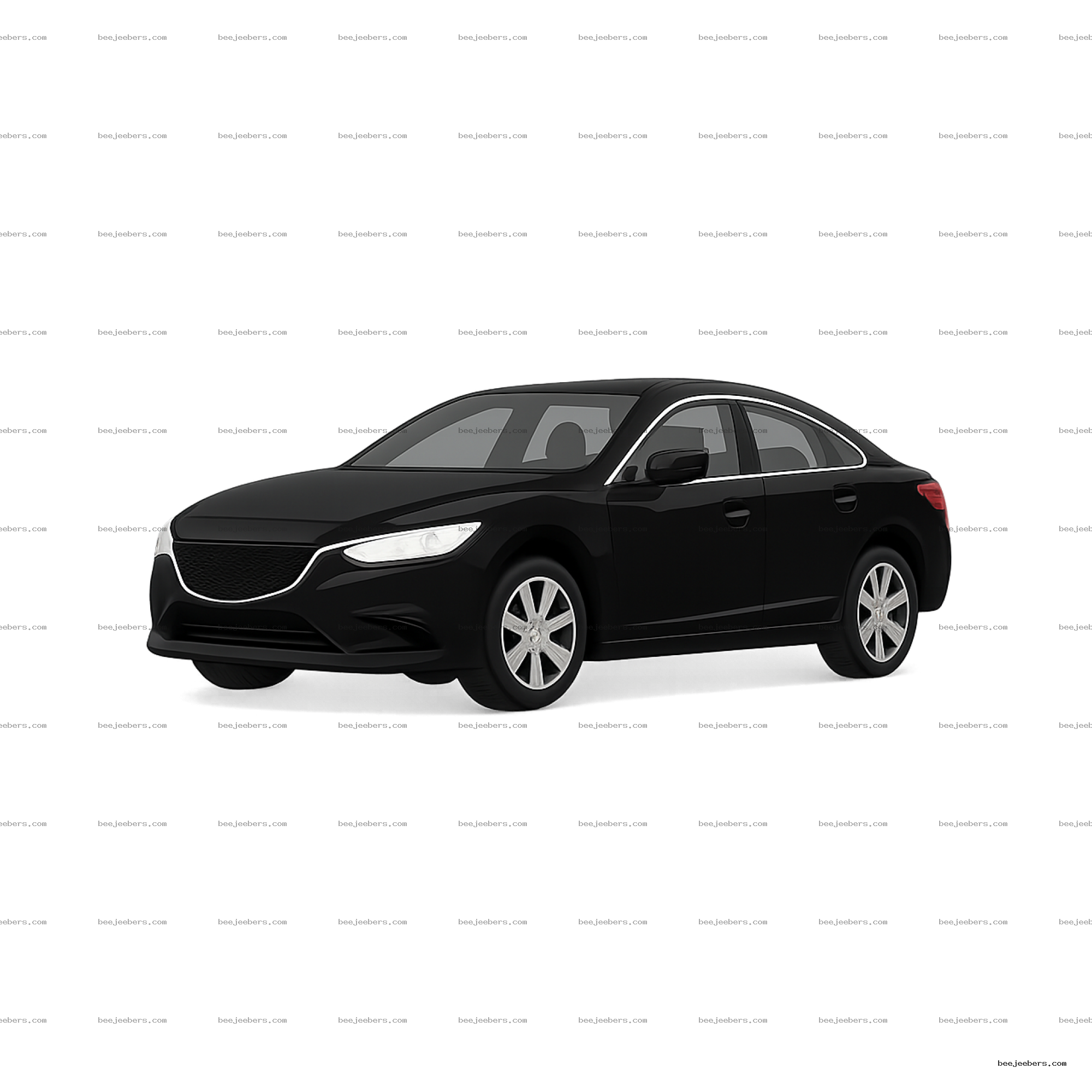 Clean vector illustration of a black modern car side profile on transparent background