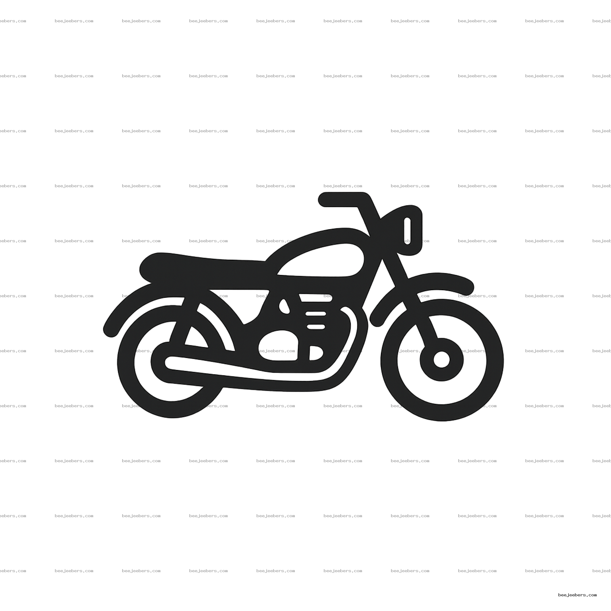 Clean black vector motorcycle icon silhouette on transparent background